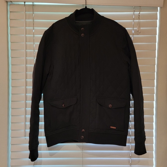 Ted Baker Quilted Jacket Men’s Size Small Black Full Zip Pocket Bomber Coat EUC - Picture 1 of 6